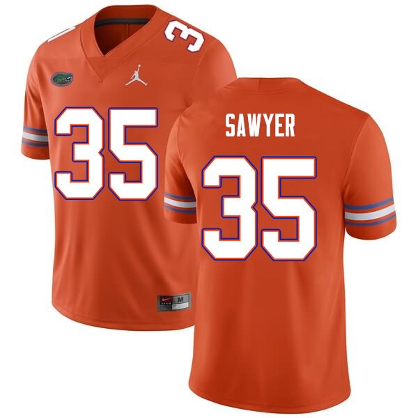 NCAA Florida Gators William Sawyer Men's #35 Nike Orange Stitched Authentic College Football Jersey JIW5064MM